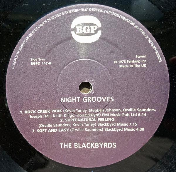 The Blackbyrds - Night Grooves | BGP Records (BGPD 147) - 4