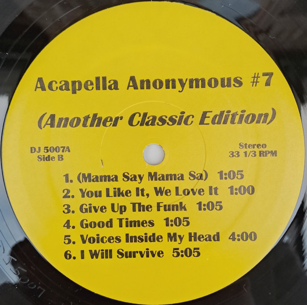 Various - Acapella Anonymous Vol. #7 | DJ Essentials Inc. (DJ 5007) - 2 Various - Acapella Anonymous Vol. #7 | DJ Essentials Inc. (DJ 5007) - 2