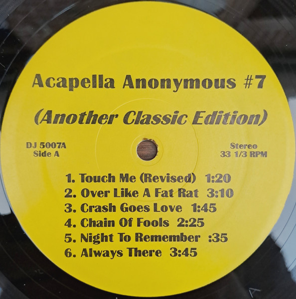 Various - Acapella Anonymous Vol. #7 | DJ Essentials Inc. (DJ 5007) - main Various - Acapella Anonymous Vol. #7 | DJ Essentials Inc. (DJ 5007) - main