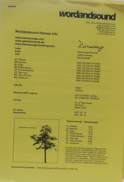 Gabriel Ananda - Bambusbeats | Karmarouge (KR 24) - 2 Gabriel Ananda - Bambusbeats | Karmarouge (KR 24) - 2