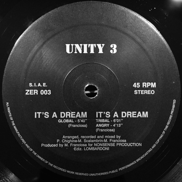 Unity 3 - It's A Dream | Zener (ZER 003) - main