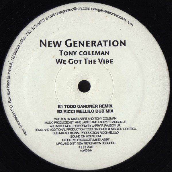 Tony Coleman - We Got The Vibe | New Generation Records (ngr033) - 2 Tony Coleman - We Got The Vibe | New Generation Records (ngr033) - 2