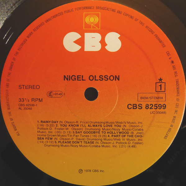 Nigel Olsson - Nigel Olsson | CBS (CBS 82599) - 3