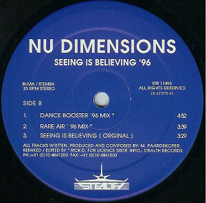 Nu Dimensions - Seeing Is Believing '96 | Stealth Records (STR 11496) - 2 Nu Dimensions - Seeing Is Believing '96 | Stealth Records (STR 11496) - 2