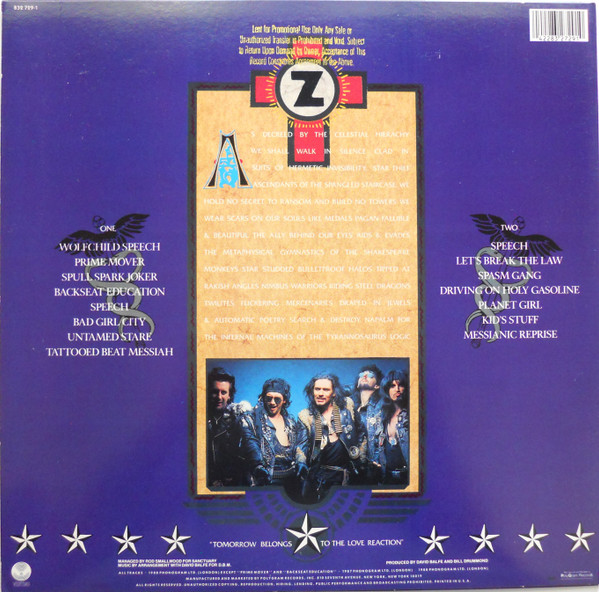 Zodiac Mindwarp And The Love Reaction - Tattooed Beat Messiah | Vertigo (422 832 729-1 Q-1) - 2 Zodiac Mindwarp And The Love Reaction - Tattooed Beat Messiah | Vertigo (422 832 729-1 Q-1) - 2