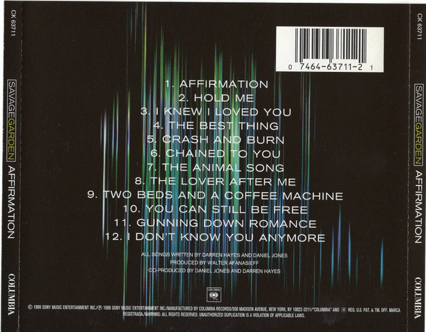 Savage Garden - Affirmation | Columbia (CK 63711) - 3 Savage Garden - Affirmation | Columbia (CK 63711) - 3