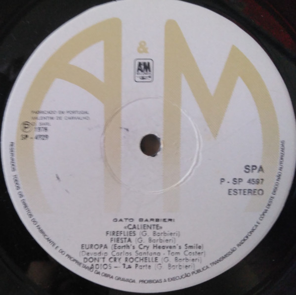 Gato Barbieri - Caliente! | A&M Records (PPSP-4597) - 2