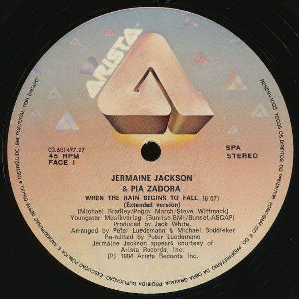 Jermaine Jackson & Pia Zadora - When The Rain Begins To Fall | Arista (03.601497.27) - 2