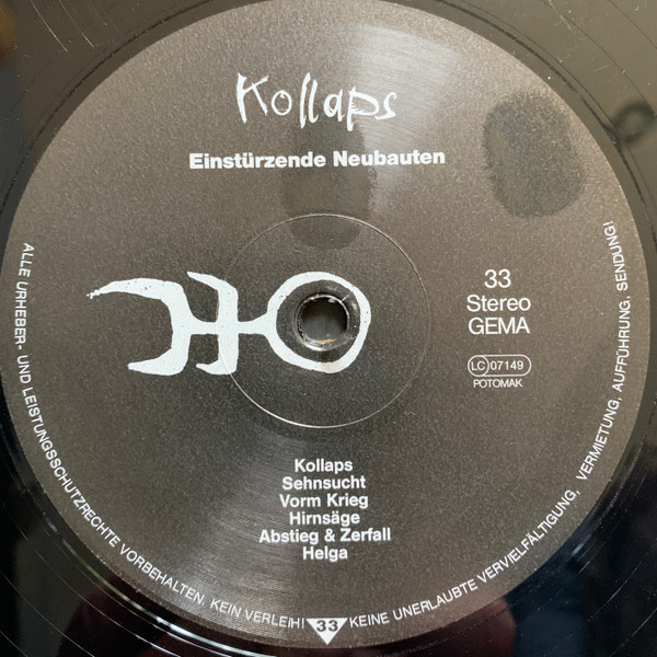 Einstürzende Neubauten - Kollaps | Potomak (4015698251715) - 5
