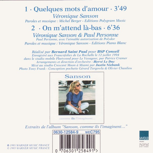 Véronique Sanson - Quelques Mots D'amour | WEA Music (0630-12584-9) - 2