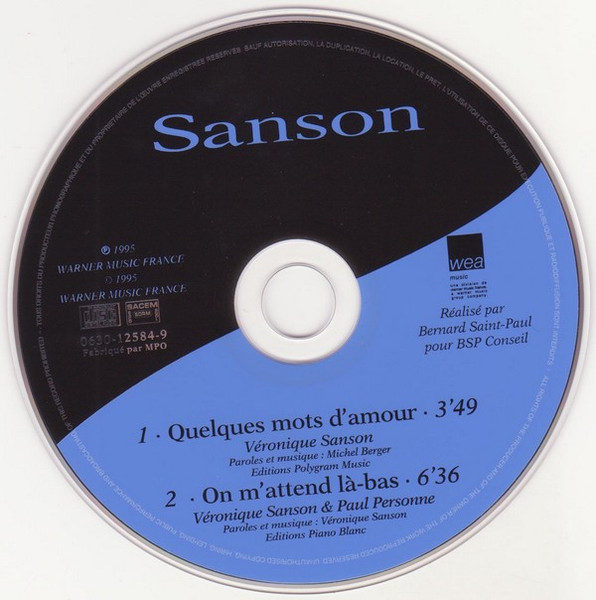 Véronique Sanson - Quelques Mots D'amour | WEA Music (0630-12584-9) - 3
