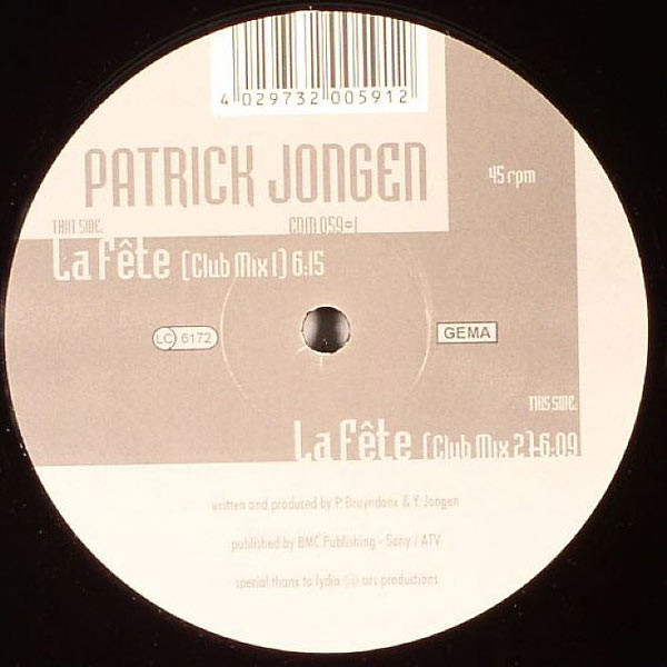 Patrick Jongen - La Fête | EDM (EDM 059-1) - 2
