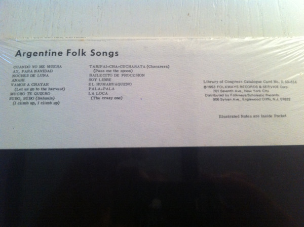 Octavio Corvalan - Argentine Folk Songs | Folkways Records (FW 6810) - 2 Octavio Corvalan - Argentine Folk Songs | Folkways Records (FW 6810) - 2