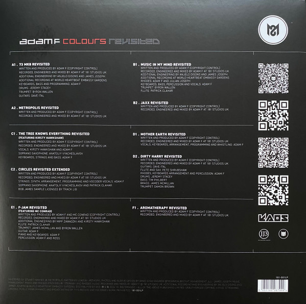 Adam F - Colours Revisited | 181 Recordings (181001LP) - 2