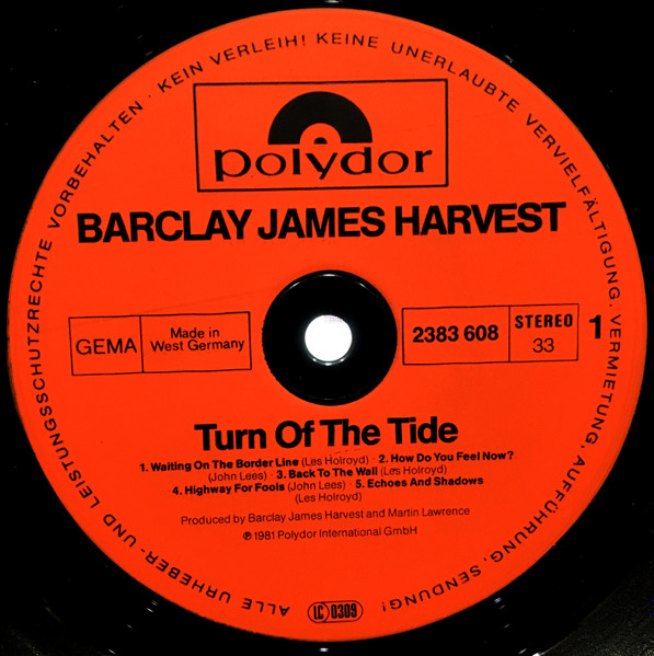Barclay James Harvest - Turn Of The Tide | Polydor (2383 608) - 3 Barclay James Harvest - Turn Of The Tide | Polydor (2383 608) - 3