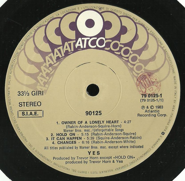 Yes - 90125 | ATCO Records (79 0125-1) - 2 Yes - 90125 | ATCO Records (79 0125-1) - 2