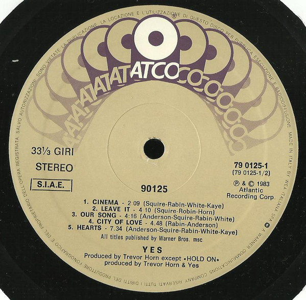 Yes - 90125 | ATCO Records (79 0125-1) - 3 Yes - 90125 | ATCO Records (79 0125-1) - 3