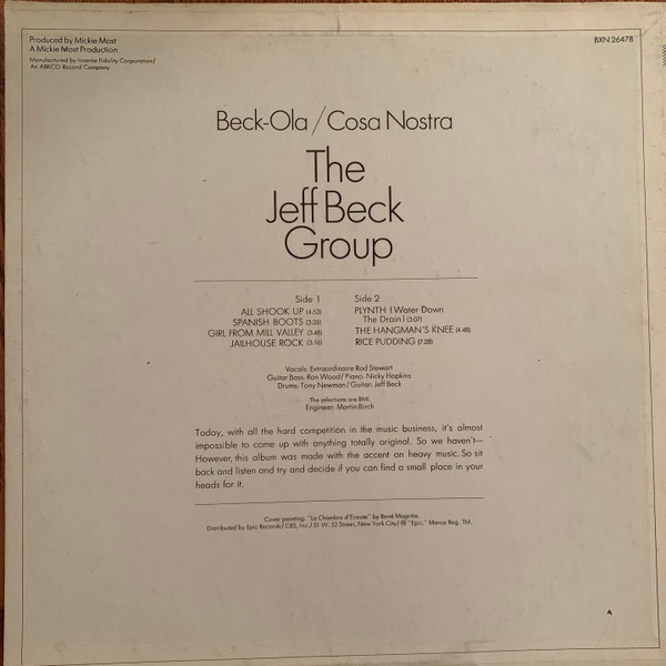 Jeff Beck - Beck-Ola | Epic (BXN 26478) - 2