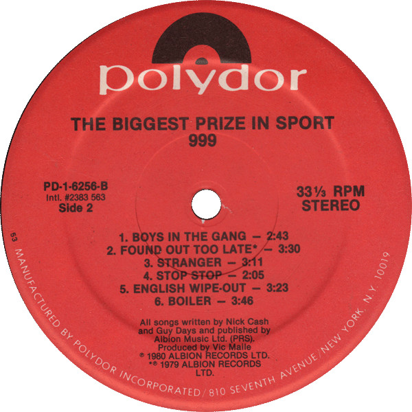 999 - The Biggest Prize In Sport | Polydor (PD-1-6256) - 4