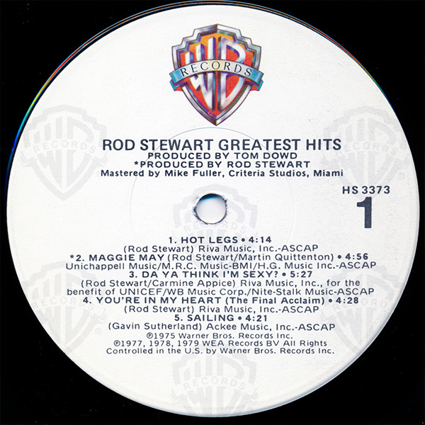Rod Stewart - Greatest Hits | Warner Bros. Records (HS 3373) - 3