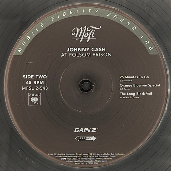 Johnny Cash - At Folsom Prison | Mobile Fidelity Sound Lab (MFSL 2-543) - 2