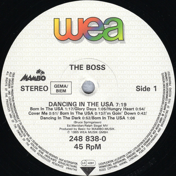 The Boss - Dancing In The USA (Medley) | WEA (248 838-0) - 3