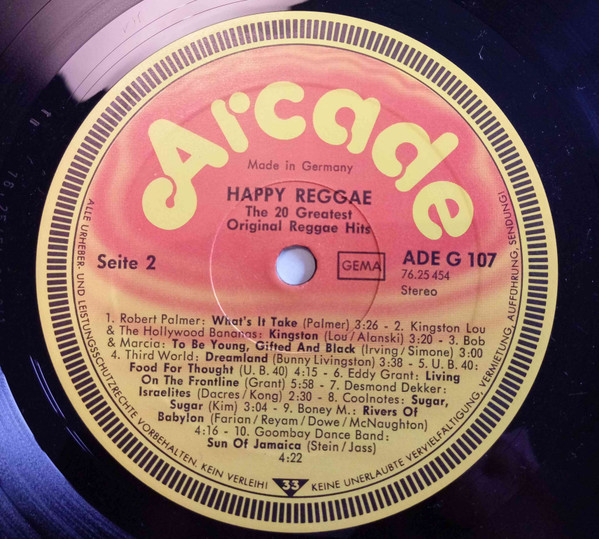 Various - Happy Reggae | Arcade (ADE G 107) - 4
