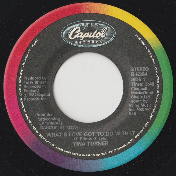 Tina Turner - What's Love Got To Do With It (7") [Vinyl] | Capitol Records (B-5354)