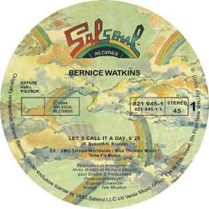 Bernice Watkins - Let's Call It A Day | Salsoul Records (821 945-1) - main