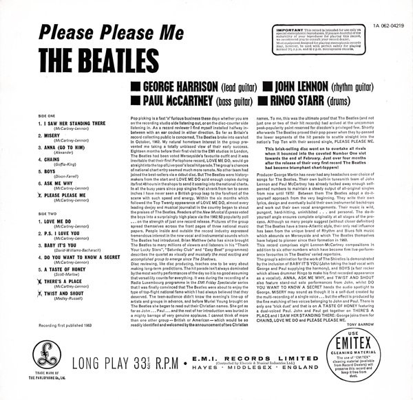 The Beatles - Please Please Me | Parlophone (1A 062-04219) - 2 The Beatles - Please Please Me | Parlophone (1A 062-04219) - 2