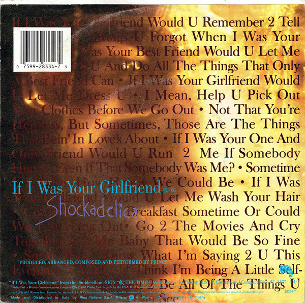 Prince - If I Was Your Girlfriend | Paisley Park (9 28334-7) - 2 Prince - If I Was Your Girlfriend | Paisley Park (9 28334-7) - 2