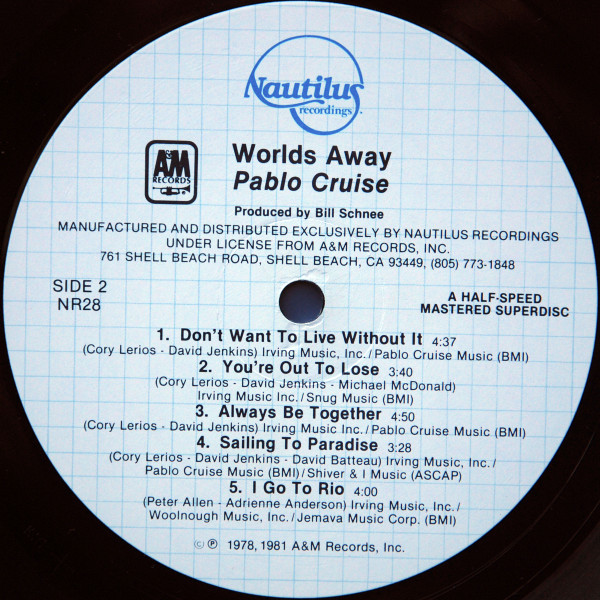 Pablo Cruise - Worlds Away | Nautilus Recordings (NR28) - 4 Pablo Cruise - Worlds Away | Nautilus Recordings (NR28) - 4
