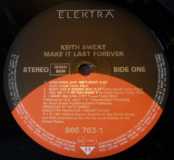 Keith Sweat - Make It Last Forever | Elektra (960 763-1) - 3