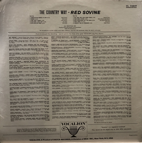 Red Sovine - The Country Way | Vocalion (VL73829) - 2 Red Sovine - The Country Way | Vocalion (VL73829) - 2
