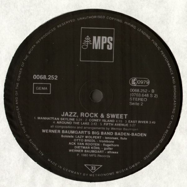 Werner Baumgart's Big Band Baden-Baden - Jazz Rock & Sweet | MPS Records (0068.252) - 4
