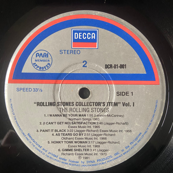 The Rolling Stones - Collector's Item Vol.1 | Decca (DCR-81-001) - 3 The Rolling Stones - Collector's Item Vol.1 | Decca (DCR-81-001) - 3