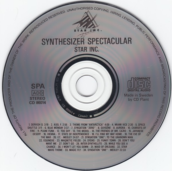 Star Inc. - Synthesizer Spectacular | Star Inc. Music (CD 86014) - 2