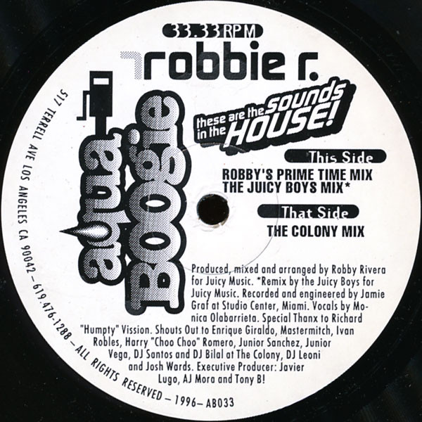 Robbie Rivera - These Are The Sounds In The House! | Aqua Boogie Records (AB033)
