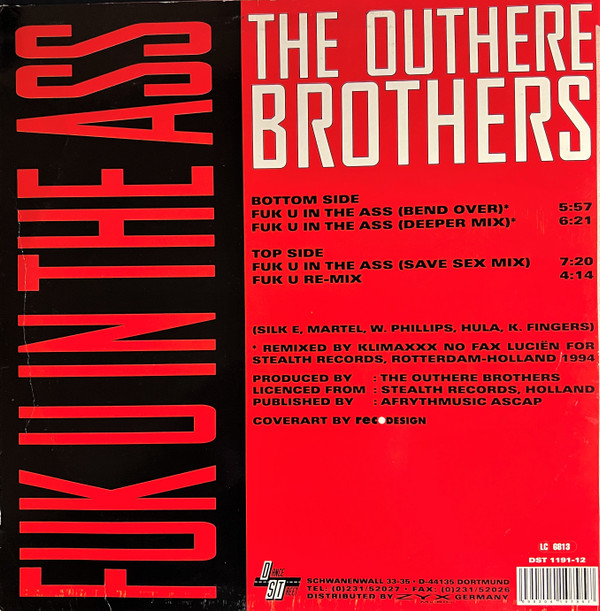 The Outhere Brothers - Fuk U In The Ass | Dance Street (DST 1191-12)