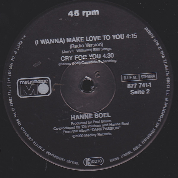 Hanne Boel - (I Wanna) Make Love To You | Metronome (877 741-1) - 3