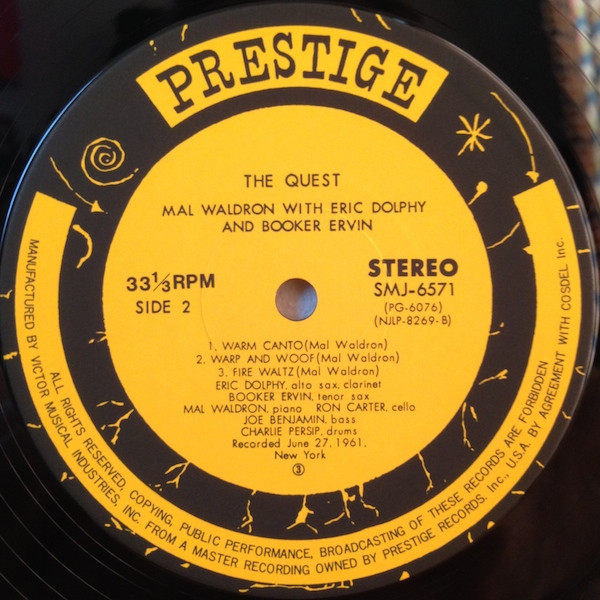 Mal Waldron With Eric Dolphy And Booker Ervin - The Quest | New Jazz (NJ 8269) - 4