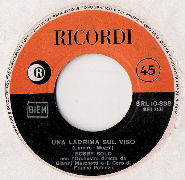 Bobby Solo - Una Lacrima Sul Viso | Ricordi (SRL 10-338) - 3