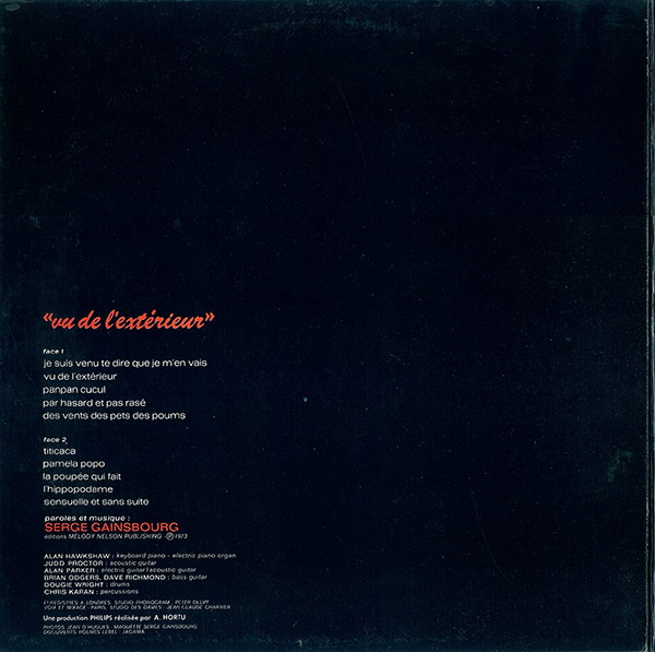 Serge Gainsbourg - Vu De L'Extérieur | Philips (6499 731) - 3 Serge Gainsbourg - Vu De L'Extérieur | Philips (6499 731) - 3