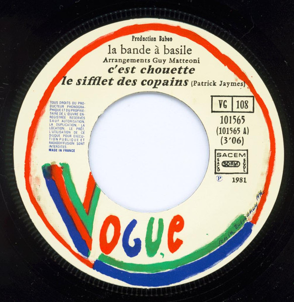 La Bande A Basile - C'est Chouette Le Sifflet Des Copains / Rock À L'école | Vogue (101565) - 3 La Bande A Basile - C'est Chouette Le Sifflet Des Copains / Rock À L'école | Vogue (101565) - 3