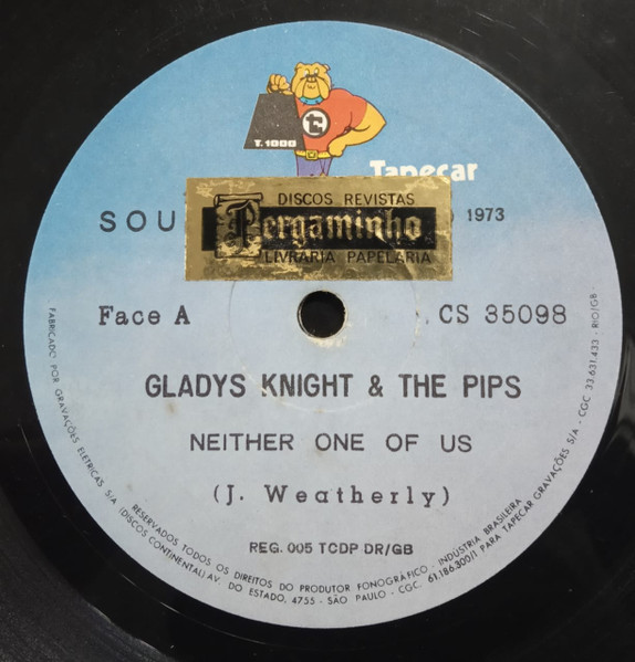 Gladys Knight And The Pips - Neither One Of Us/ Can't Give It Up No More | Tapecar (CS 35098) - main