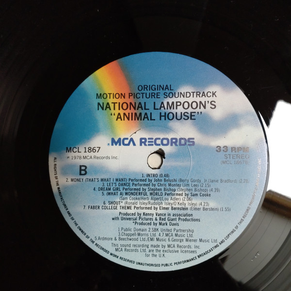 Various - National Lampoon's Animal House. Original Motion Picture Soundtrack | MCA Records (MCL1867) - 3 Various - National Lampoon's Animal House. Original Motion Picture Soundtrack | MCA Records (MCL1867) - 3