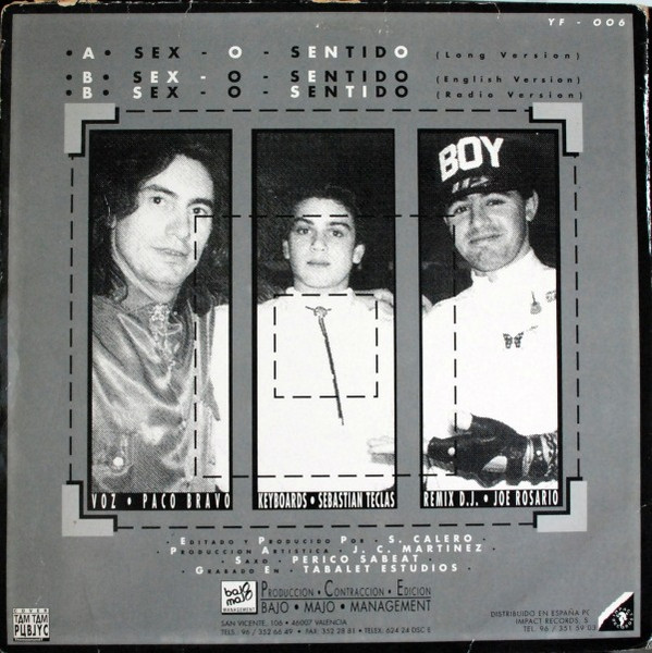 Bravo & Dj's - Sex O Sentido | Yas Fli. Records (YF-006) - 2
