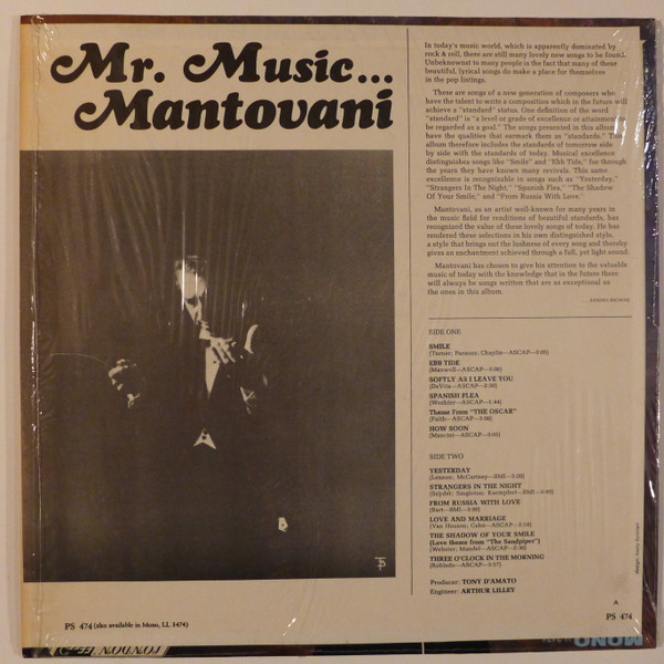 Mantovani And His Orchestra - Mr. Mantovani | London Records (PS 474) - 2 Mantovani And His Orchestra - Mr. Mantovani | London Records (PS 474) - 2