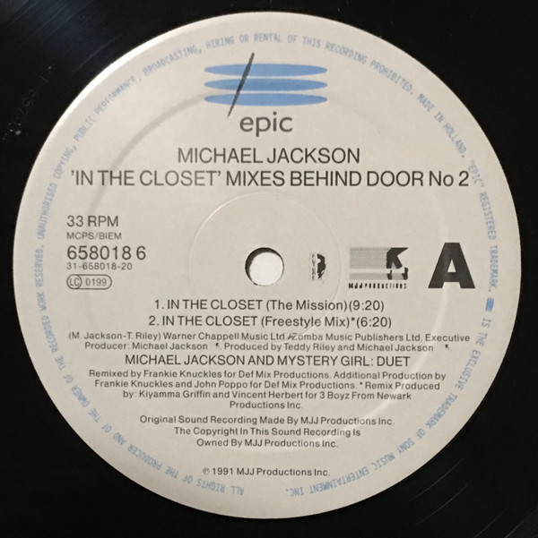 Michael Jackson - In The Closet (Mixes Behind Door #2) | Epic (658018 6) - 3