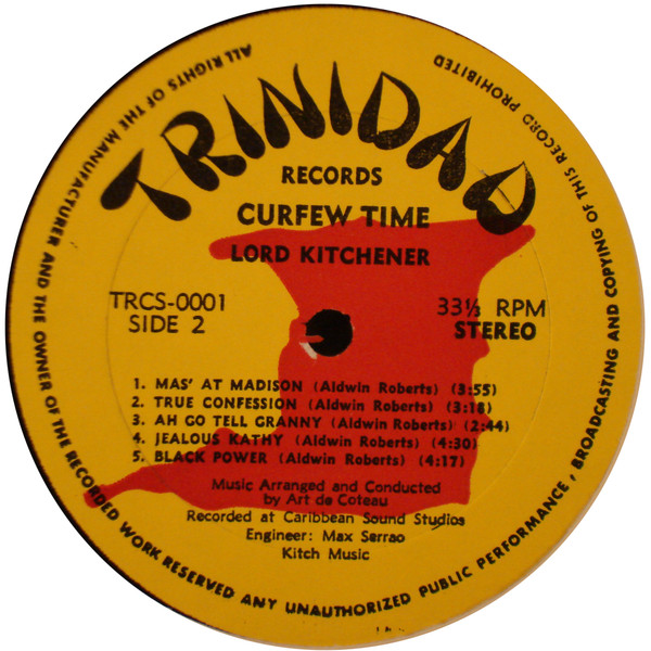 Lord Kitchener - Curfew Time | Trinidad Records (TRCS-0001) - 4 Lord Kitchener - Curfew Time | Trinidad Records (TRCS-0001) - 4